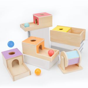 Baby Learning Montessori Eco Room Puzzle Wooden Toy Items Permanent Box Children Montessori with Tray