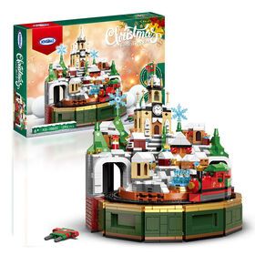 Christmas Castle Music Box  DIY Plastic Educational Building Block Toys for Kids Construction Toy Plastic Toy for Kids