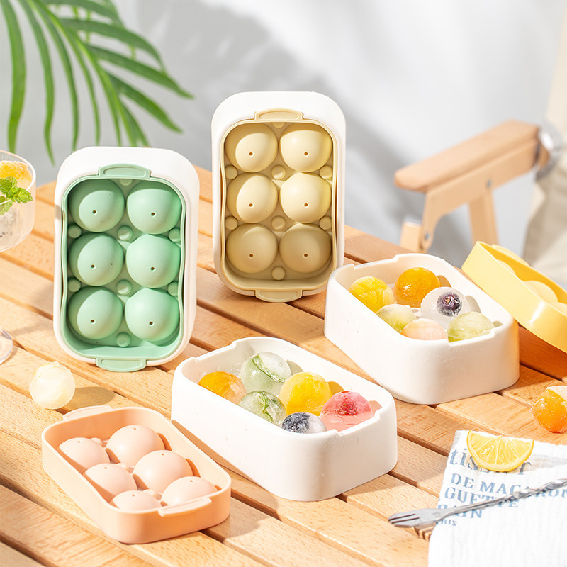 Yiwu Qing Fan Technology Co., Ltd. Wholesale Summer New Silicone Ice Grid Six Ball Kitchen Diy Ice Ball Ice Cube Creative Suitable for Home Use