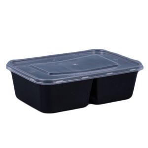 650ml Microwave Takeaway Plastic To Go Food Containers With Lids 2 Compartment Disposable Meal Prep Togo Lunch Box