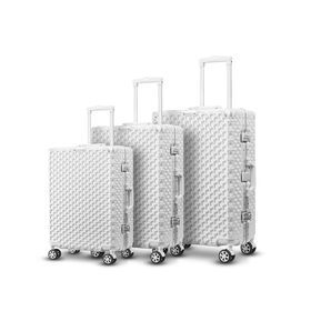 Aluminum Frame 3pcs set Carry On Luggage with PC ABS material with Wheels, Hard Shell Suitcase with different colors