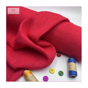 Mindun Linen Rayon Dyed Woven Slub Fabric For Dress Skirt Shirt