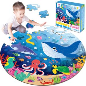 ULi paper kids puzzle toys game 71 pieces kids floor big puzzle for underwater
