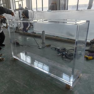 Custom exquisite acrylic aquarium large commercial transparent ornamental fish tank