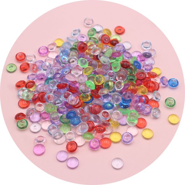 500g/bag Well Selling 7mm Mult Color Fish Tank Flat Beads No Hole  Beads for Slime Filling Diy Decoration