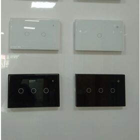 Smart home design tuya zigbee phone WIFI controlled light 220V 16A 3 gang 1way glass panel wall luxury switch with Alexa