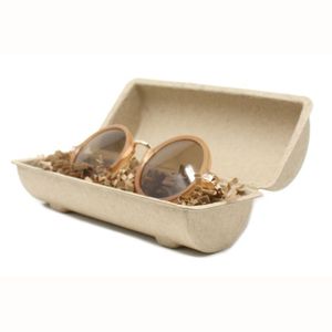 Eco Friendly Eyewear Packaging Paper Molded Pulp Box Sunglasses Natural Packaging Custom Jewelry Eyeglass Box
