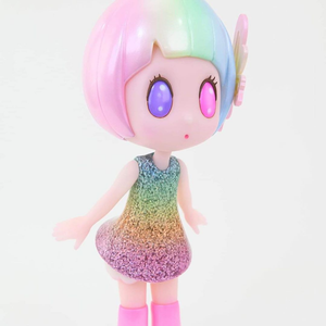 Custom make designer vinyl figure collectible pvc vinyl figurine 3d cartoon girl figure glister toy
