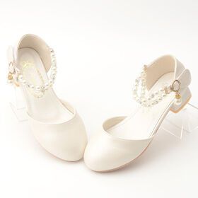 Children High Heel Single Shoes Girls Performance Dance Students Formal School Uniform Shoes