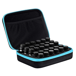 30-Piece EVA Oil Bottle Display Organizer Fashionable Zipper-Closing Carrying Storage Case Portable Essential Oils