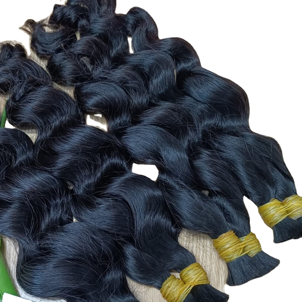 Hot Arrival Natural Wave Black Color Bulk Hair Vietnamese High Quality Hair No Tangle No Shedding Customized Length
