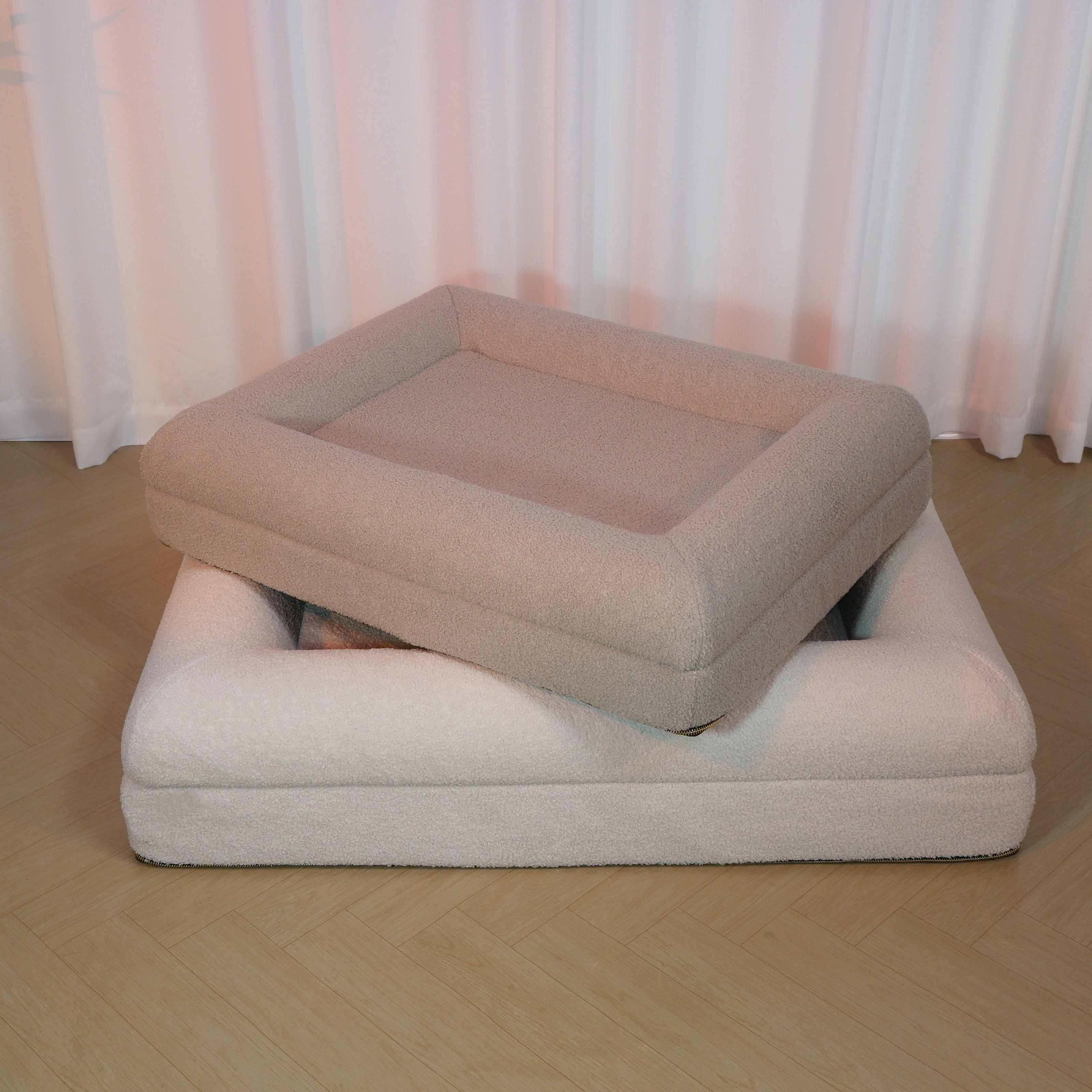 Hangzhou Beauty Pet Products Co., Ltd. Custom Luxury Boucle Waterproof Washable Square Dog Couch Bed