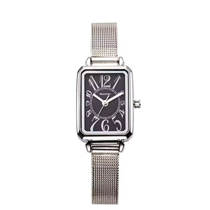 Time Token Women's Quartz Watches Fashion Square Dial Design Leather Strap Buckle Clasp 3ATM Water Resistance Ladies' Watch