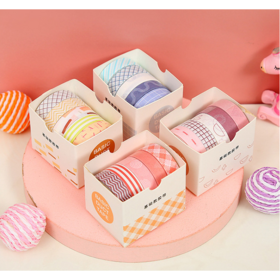 Custom Printing Japanese Stationery Masking 5 Pcs Journal Notebook Planner Accessory Stickers Set Washi Tape