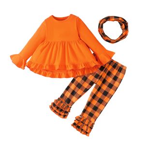 Halloween Girl 3Pcs Clothing Sets Children Outfits Autumn Fashion Ruffle Long Pants Girls Clothes