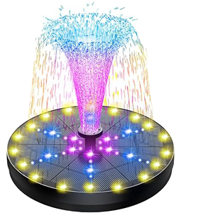 Solar Power Pool Water Pump Garden Plants Watering Solar Fountain RGB Light Garden Decor Birdbath Water Fountain