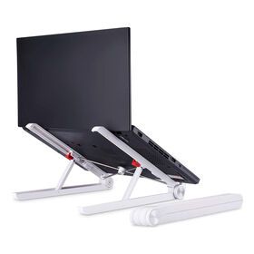 Adjustable movable foldable detachable portable metal aluminum silicon cushioned laptop desk stand