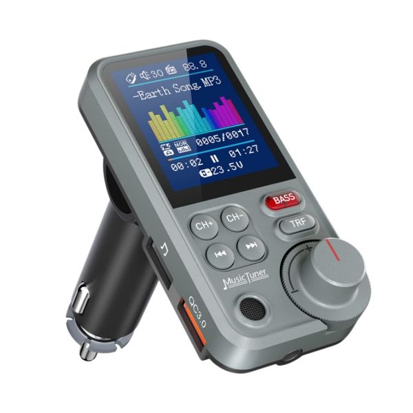 BT93 car player with bass treble booster support TF Card AUX USB c fast charger car radio FM transmitter MP3 player for car