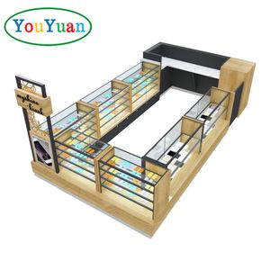 Shopping mall kiosk phone Racks Glass Cellphone accessories Display Cabinet Stand Counter Jewelry Mobile Phone repair Showcase