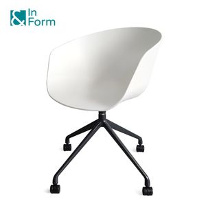 Multi functional Commercial Furniture Nordic Modern Office Meeting Swivel White Plastic ABS PP Tub Office Chair with Wheels