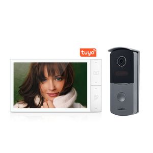 Smart 7 Inch WiFi Tuya Video Doorbell Waterproof IP65 Outdoor Door Phone Camera with Inductive Card Unlock Wired Connectivity