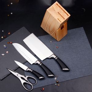 High Quality Black Hollow Stainless Steel Handle Cleaver Chopping Knife Santoku Knife Kitchen Knife Set