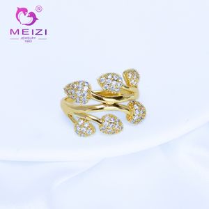 MEIZI JEWELRY 14K Gold Plated Fine Jewelry Rings Eternity Bands for Women