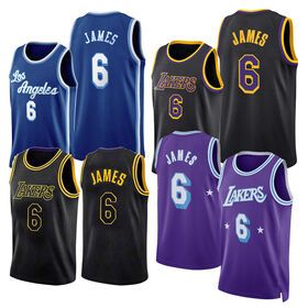 Wholesale  6#James LA Sports Training Basketball Jersey quick dry Stitched Embroidery Basketball uniform shirts For ManPopular
