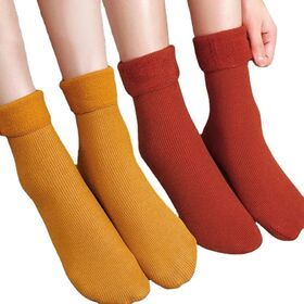 Vertical striped snow socks in the middle tube thickened and velvet winter solid color custom socks