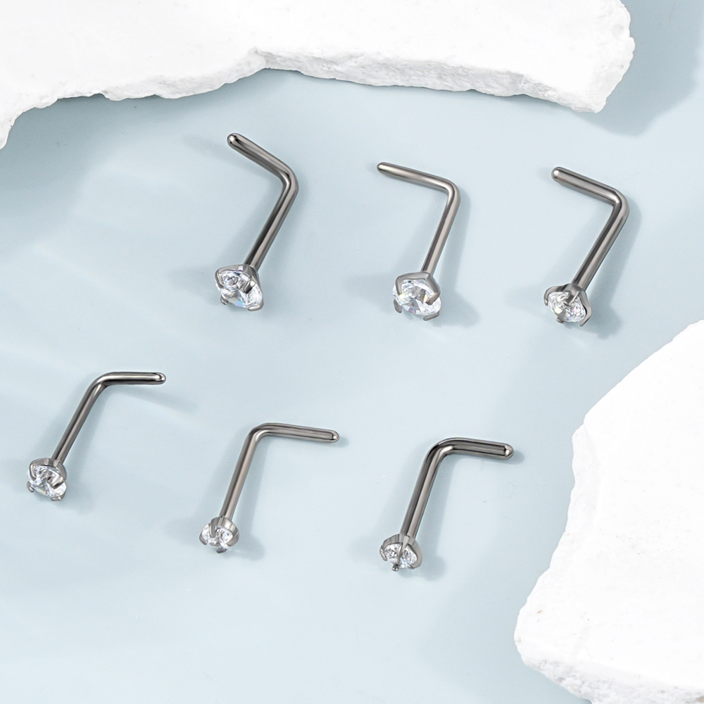 Hypoallergenic G23 Titanium Nose Ring Studs Nose Ring Studs for Women Men 2mm 2.5mm 3mm Small Titanium Nose Piercing Jewelry