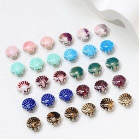 Wholesale Macroporous Colorful Porcelain Shells Shape Ceramic Beads For Jewelry Making