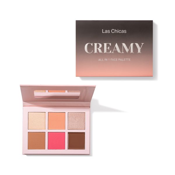 Las Chicas Cruelty Free Vegan Long Lasting Mix Color Contour Blush Highlighter Palette Matte Bronzer Pressed Powder Palette