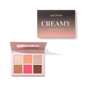 Las Chicas Cruelty Free Vegan Long Lasting Mix Color Contour Blush Highlighter Palette Matte Bronzer Pressed Powder Palette