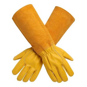 Wholesale Women Long Cuff Leather Rose Pruning Thorn Proof Plant General Daily Working Safety Gardeners Gloves Protective Gear