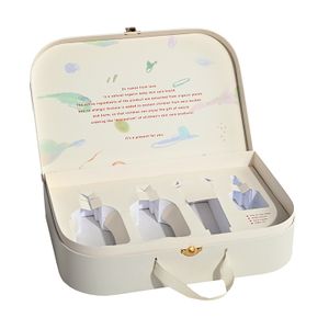 Custom Recycle Baby's Skin Care Products Rigid Paper Packaging Box Luxury Cardboard Suitcase Style Gift Box