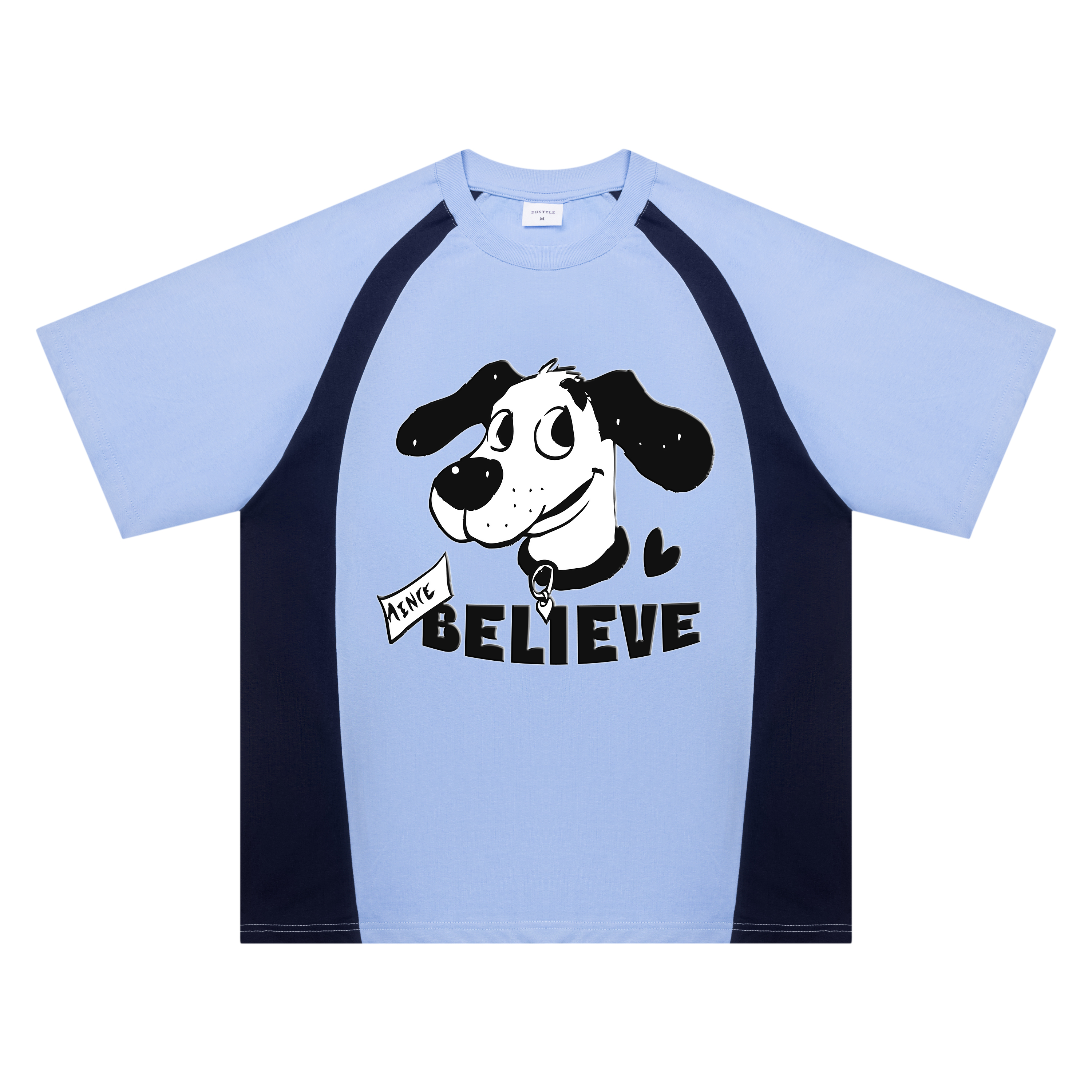 Yunxiao County Qiweisi Clothing Co., Ltd. Cute texture dog print short sleeve T-shirt men and women with the same summer blazer color loose round neck T-shirt