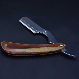 Custom Logo Single Blade Straight Razor Replaceable Stainless Steel with Wooden Handle Face Body Bikini Underarm Shaving Barbers