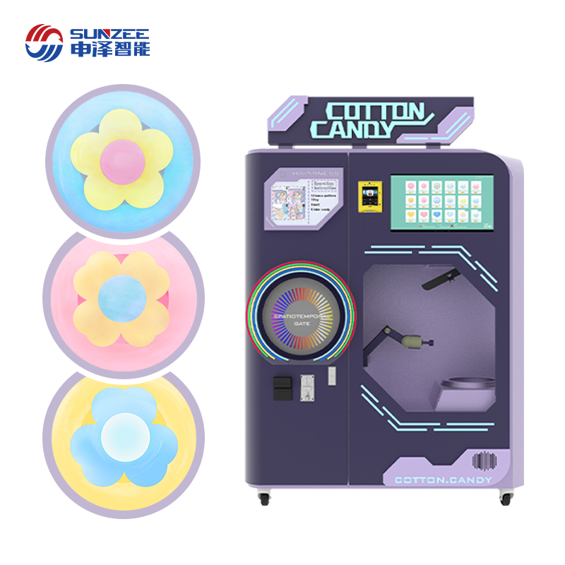SUNZEE New product with strong modelling Cotton candy vending machine Professional equipment for food manufacturing Blue-Purple