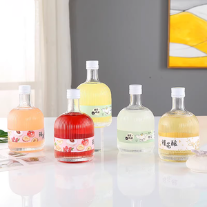 375ML Clear Empty Fruit Wine Glass Bottles Wine Liquor Spirit Vodka Gin Rum Storage Bottle With Screw Cap