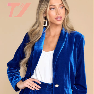 TUOYI Customization Autumn Fashion Commuting Advanced Lady Blazer Sets Women's Two Piece Office Trousers Cotton Linen Jacket