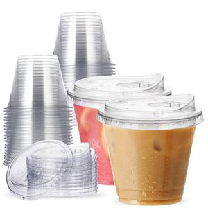 98 mm 24 oz Crystal Clear PET Plastic Cold Coffee Cups With Sip Lids