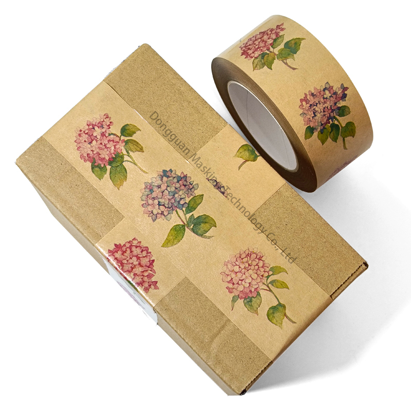 Biodegradable Brown Paper Packing Tape  Strong Adhesive Waterproof Self Adhesive Brown Paper Tape Kraft Paper Tape
