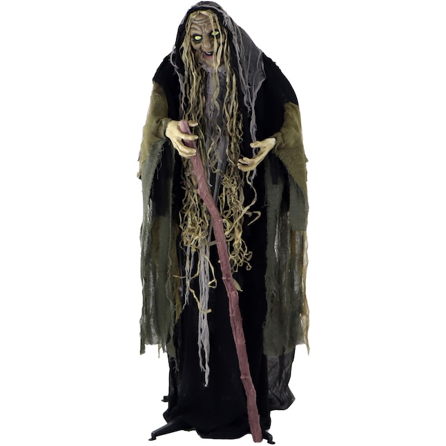 YIWU HUIQUAN GARMENT CO.,LTD. 5.67-ft Freestanding Talking Lighted Witch Animatronic halloween decorations animated outdoor
