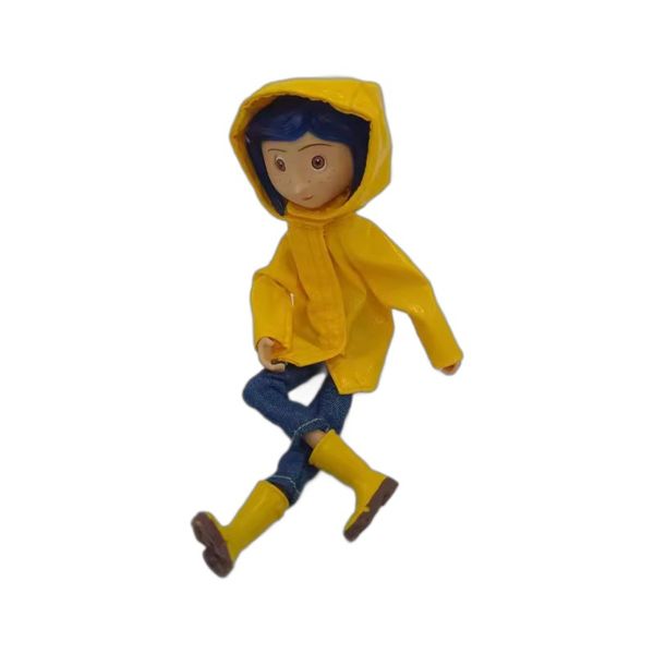 NECA Coraline Acticulated Action Figure In Yellow Raincoat Striped Shirt Star Sweater Collection Model Cartoon Doll Toys