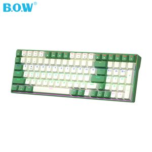 BOW hot swappable 100 Keys Ergonomics computer accessories wired gaming mechanical keyboard for laptop desktop