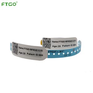 Odm Disposable Direct Thermal Print Ridf Unique Qr Code Nfc Silicone  Bracelet  Wrist Rfid Band
