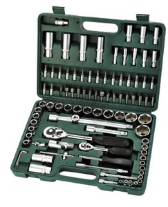 Novel design practical 108pcs home household carbon steel wrench socket tools kit set