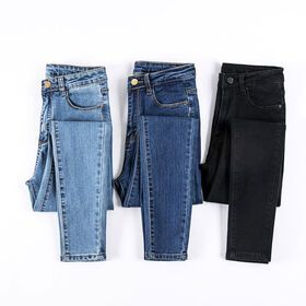 Wholesale Hot Selling  small foot  Dark Blue Ladies Jean Women  Skinny Denim Jeans Women slim PantsPopular
