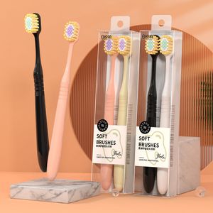 Factory Hot Sell Oral Care Wrap Soft Bristle Adult Toothbrush 2pcs Pack Wide Head Toothbrush For Deep Cleaning Teeth Fast Clean