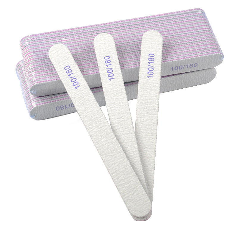 Guangzhou Yuexiu District Zhenjie Cosmetics Firm Manicure nail polishing tool supply 100/180 double-sided nail file tool multiple shape custom logo nail tool